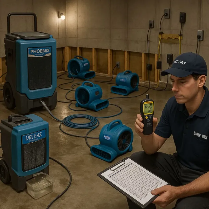 Structural Drying and Dehumidification process in Flemington, PA